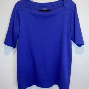 L.L Bean Half Sleeve Royal Blue top